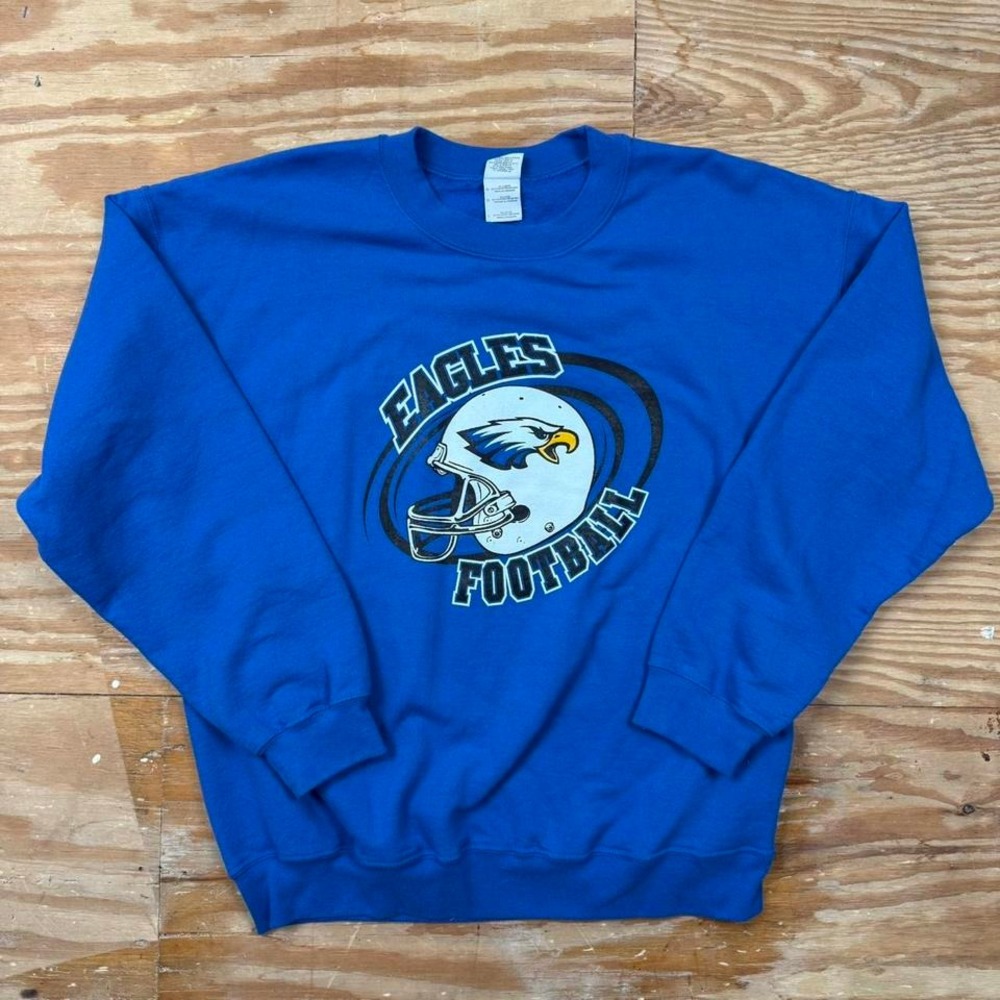 royal blue eagles football‎ graphic crewneck sweatshirt